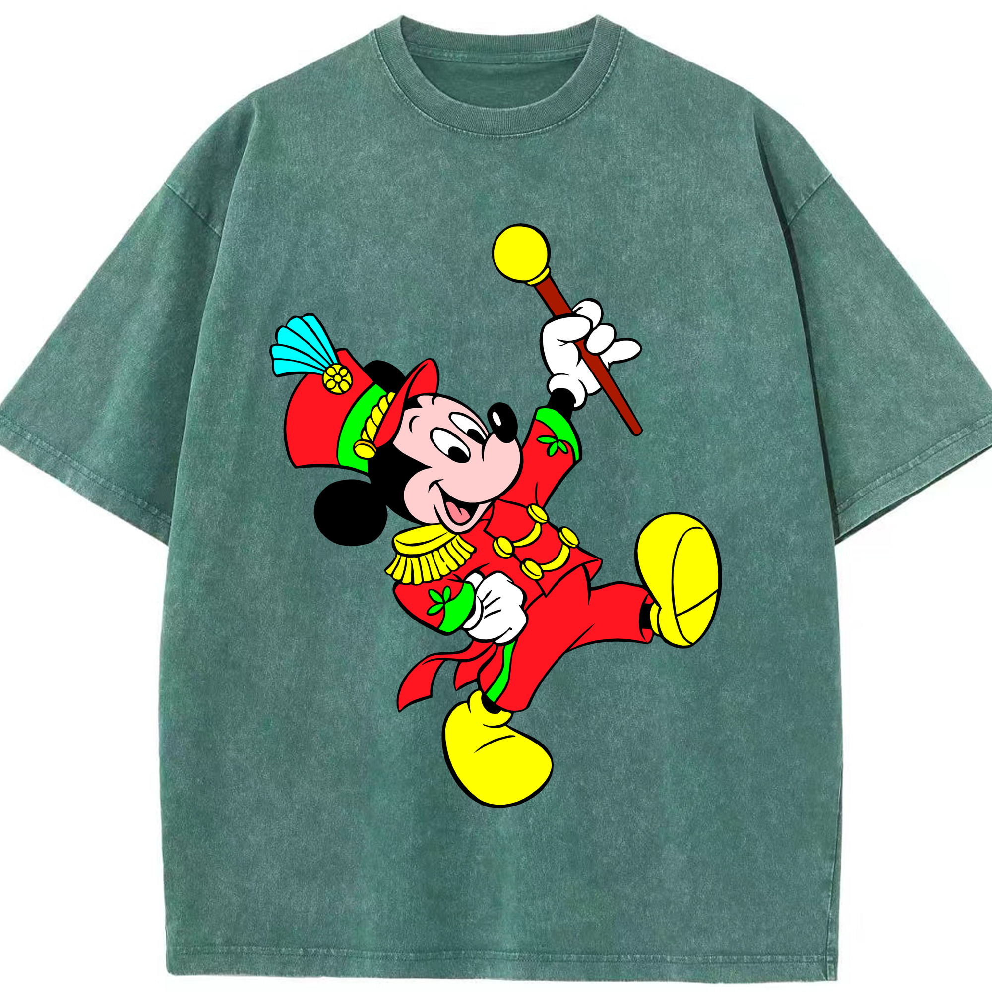 （画像用） ミッキーマウス Mickey Mouse 綿100% ヴィンテージ風 半袖Tシャツ（フロントプリント）